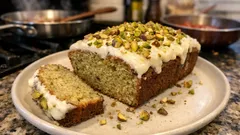 Saftiger Pistazien-Kastenkuchen mit Frischkäse-Topping – schnell zusammengerührt