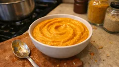 Goldener Kurkuma-Möhren-Dip mit Tahini – cremig, schnell und perfekt zum Dippen